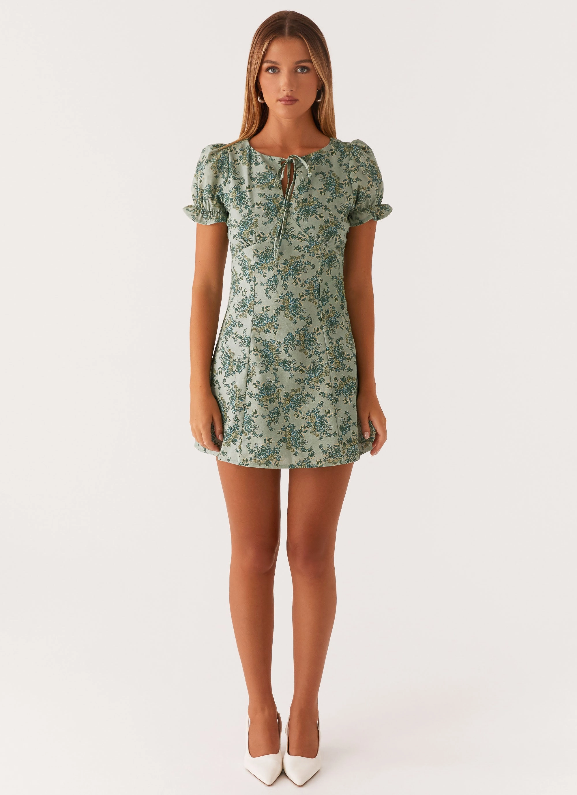 Flowing Lines Someday Mini Dress - Cloud Nine Floral