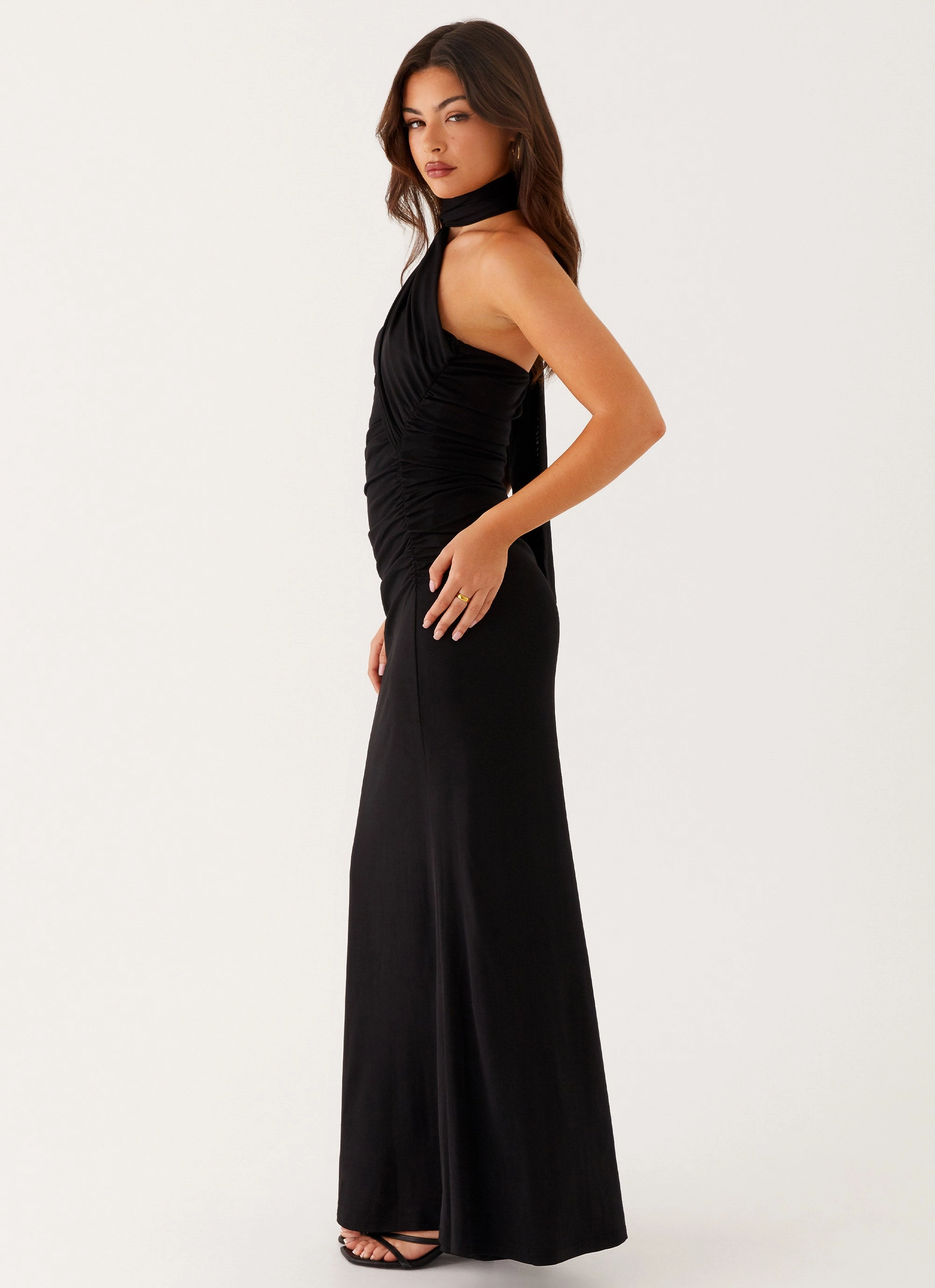 Durable-Fabric Elegant Mature Songbird Maxi Dress - Black