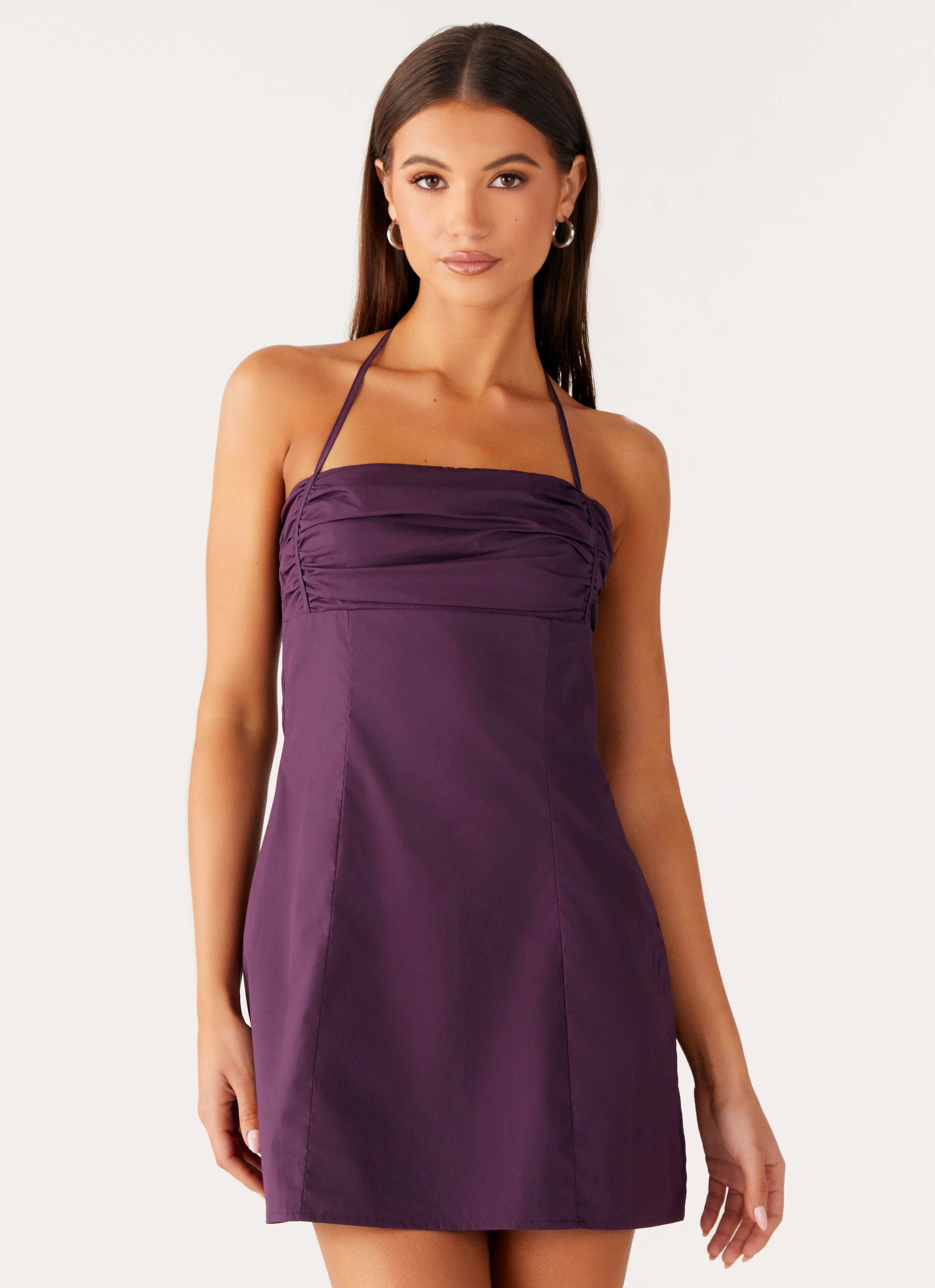 Sonique Mini Dress - Plum Glamorous look Daily Go