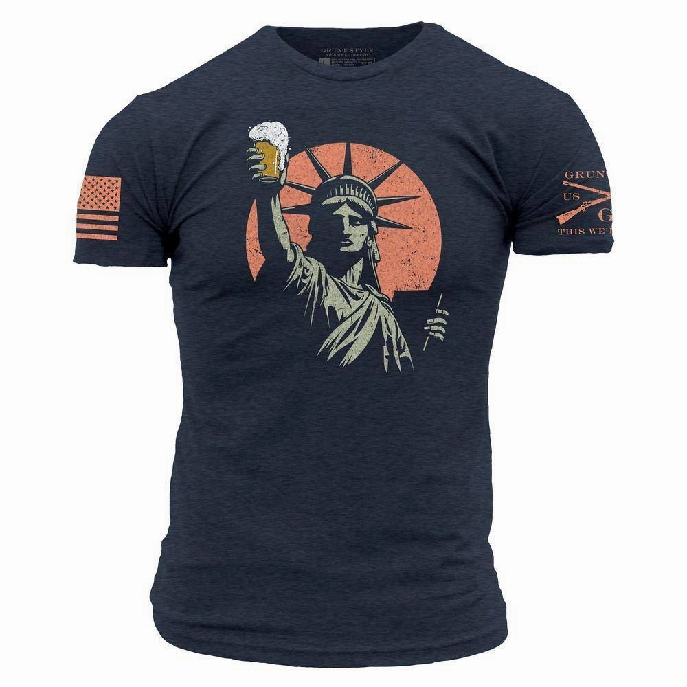 Toast To Freedom T-Shirt - Midnight Navy Athletic Wear