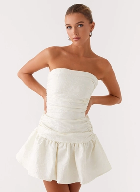 Ray Of Light Mini Dress - White Lounge Outfit Flap-Detail