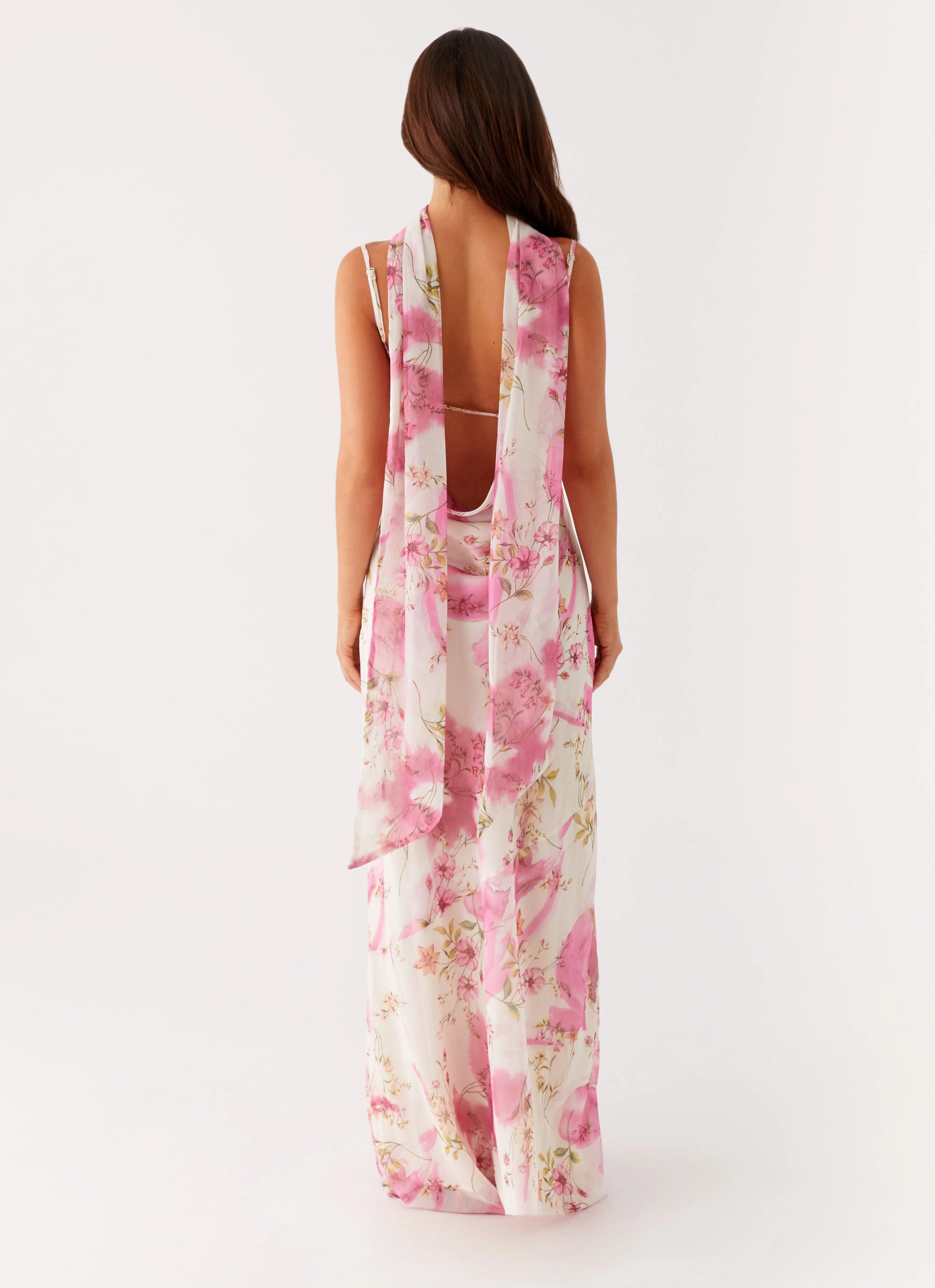 Spencer Maxi Dress - Ivory Floral Print Understated Elegance