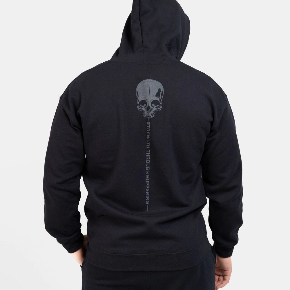 All Season Wear Strength Through Suffering Full-Zip Hoodie - Black