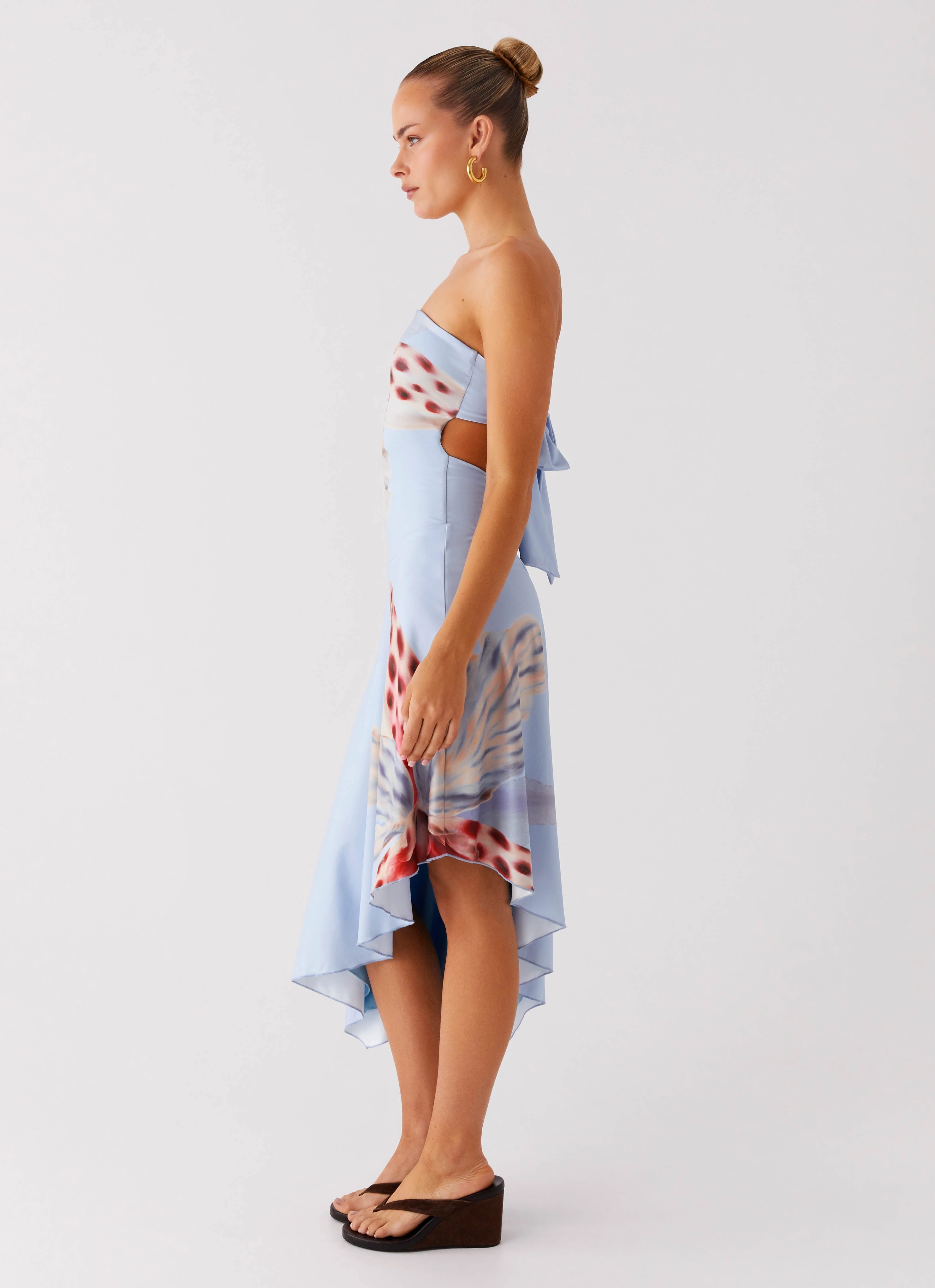 Dropped-Waist Juliana Midi Dress - Deep Sea Bloom