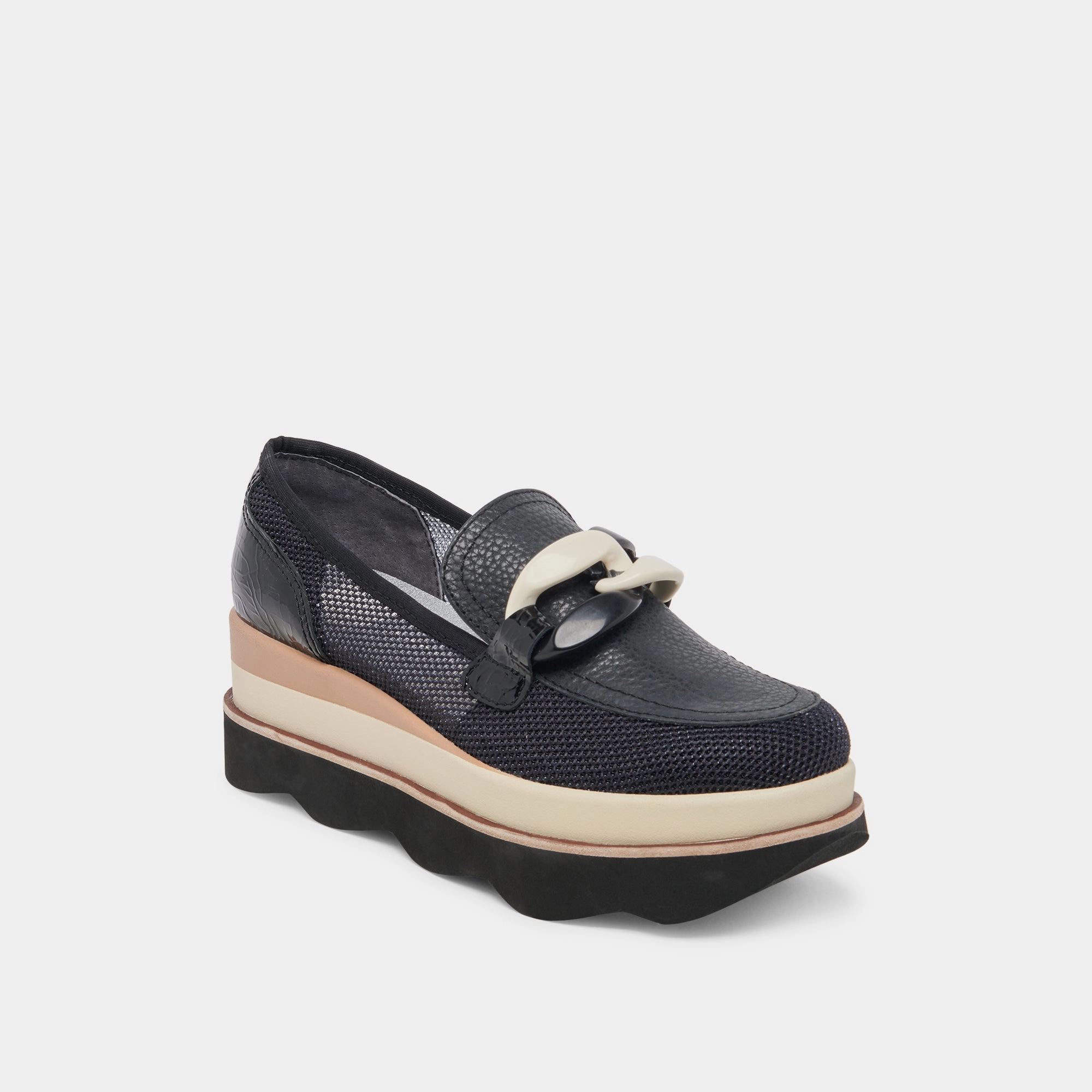 Dolce Vita Jaksen Sneakers in Onyx Mesh Comfort Soles zipper