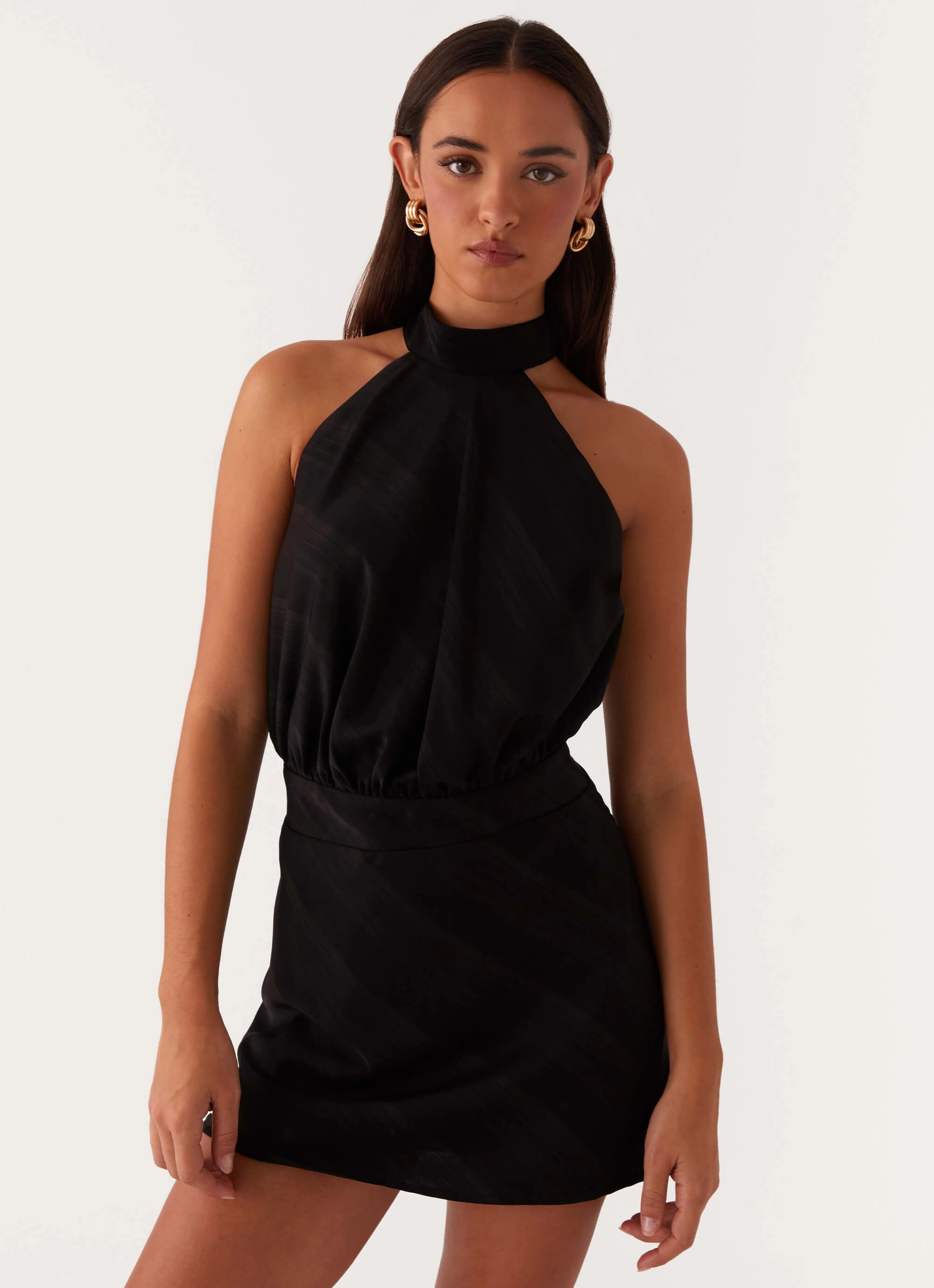 Camera Shy Mini Dress - Black Vibrant color dress Mini-Length