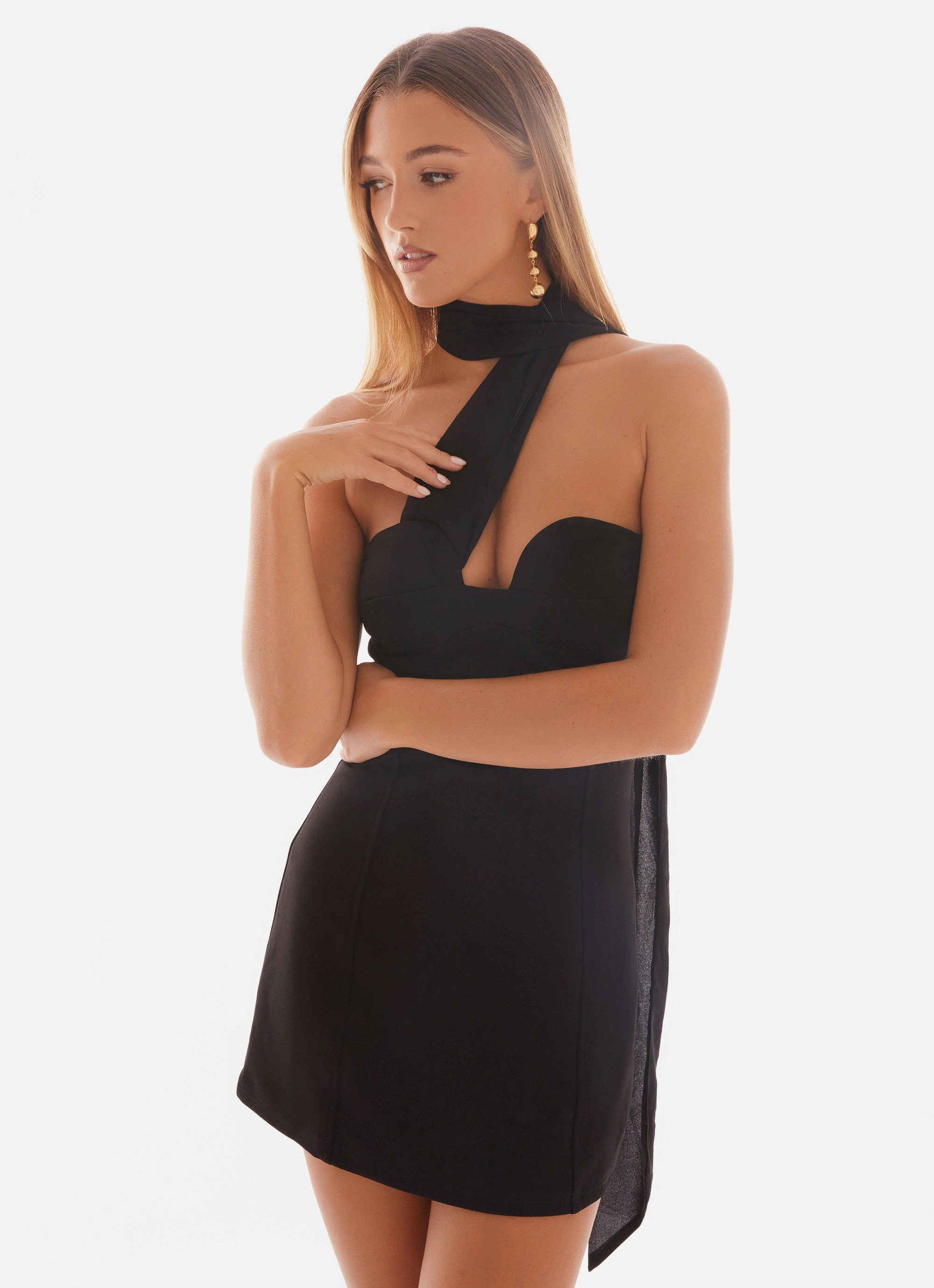 Sirena Mini Dress - Black Cozy Energy Dainty Finish