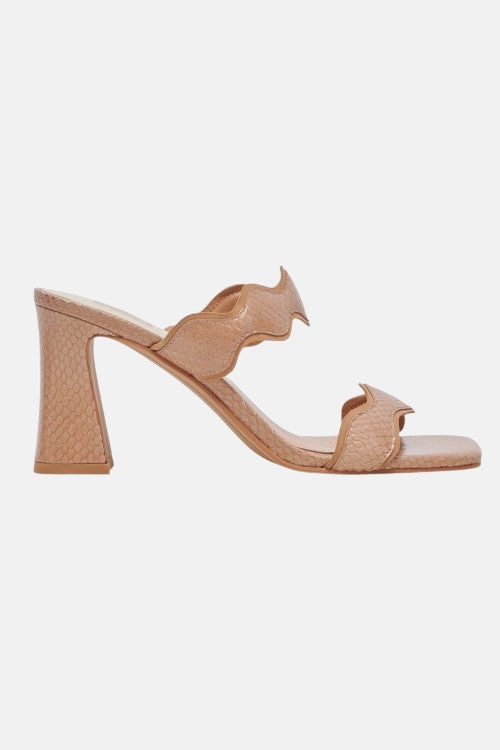 Dolce Vita Ilva Heels in Toffee Embossed Leather All Day Fit Instant Fit Relaxation