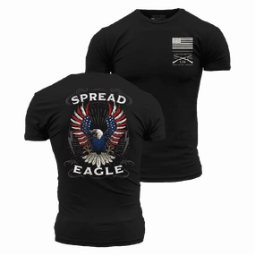Spread Eagle T-Shirt - Black Casual Comfort Fit AntiPilling