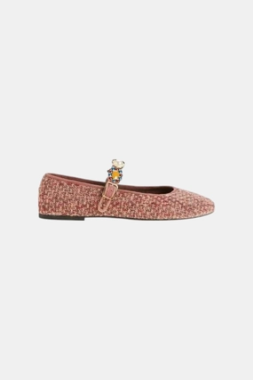 Jeffrey Campbell Amarissa in Pink Tweed Cozy Walking Flats Bay View