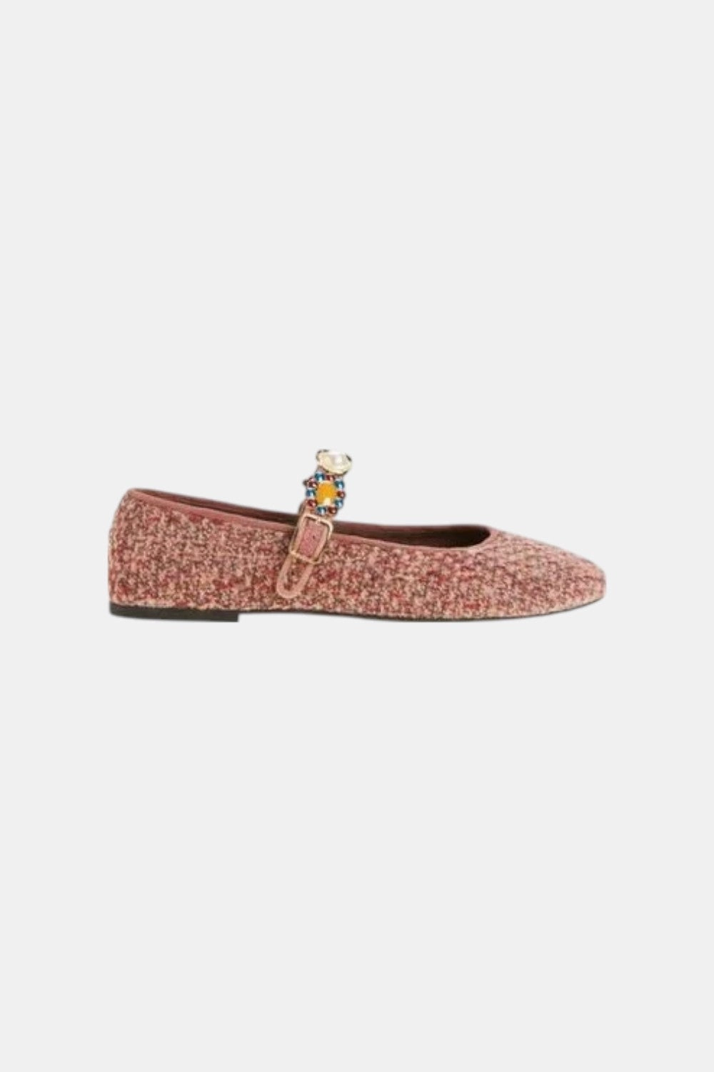 Jeffrey Campbell Amarissa in Pink Tweed Cozy Walking Flats Bay View