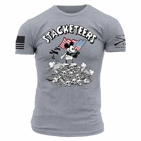 Tagless Design Anti Pilling Surface Stacketeers T-Shirt - Dark Heather Gray