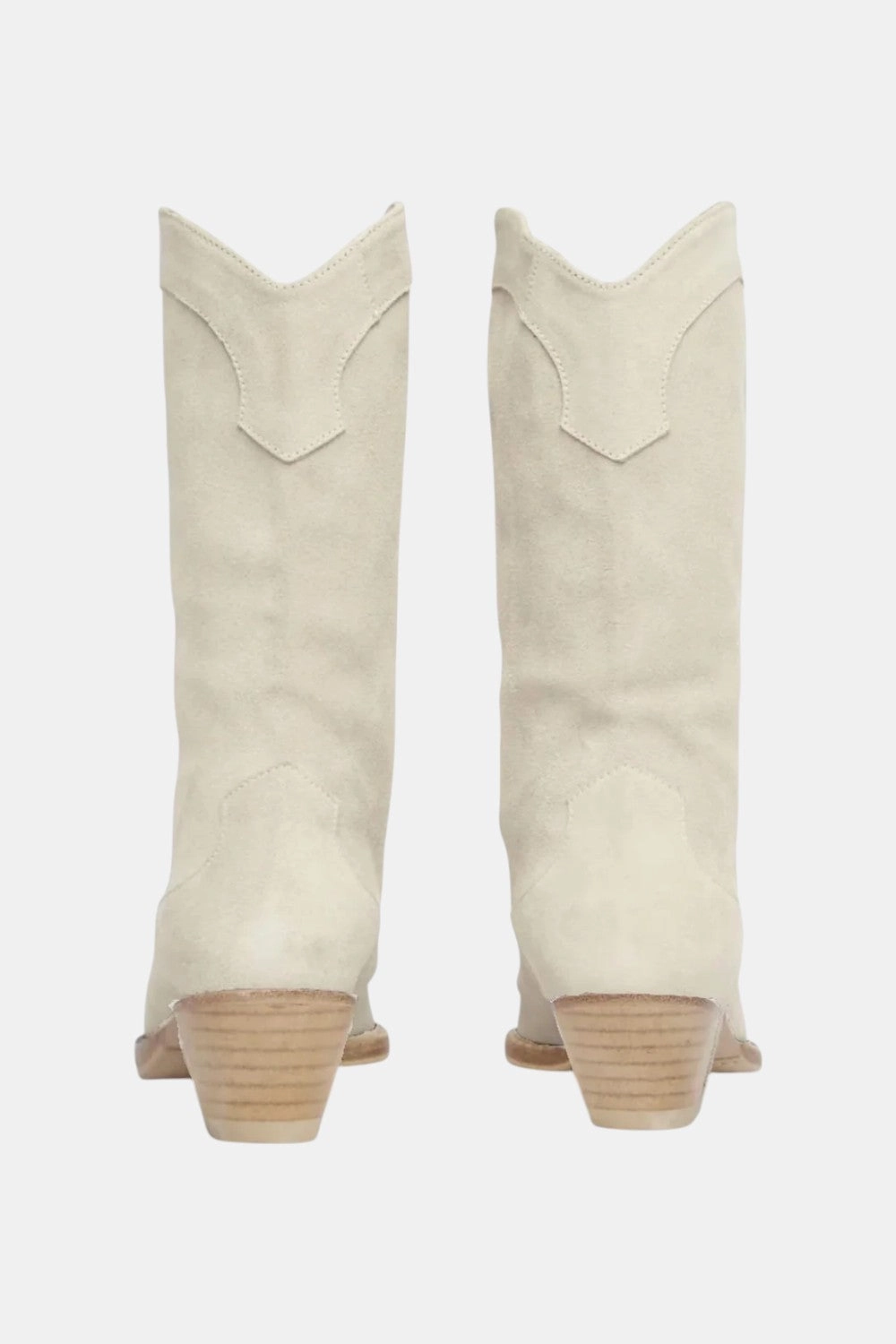 Freda Salvador Loretta Western Mid Boots in Bone Suede Eco Friendly Soft Step