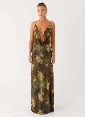 Star Fields Maxi Dress - Cyber Floral Urban Edge