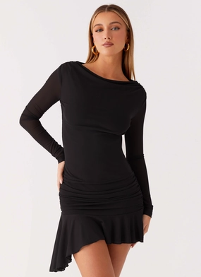 Comfortable Layer Sun-Protective Juliana Mini Dress - Black
