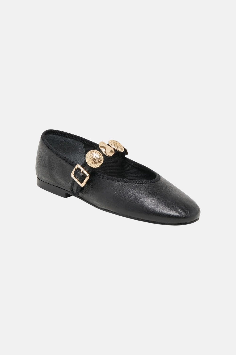 Dolce Vita Relan Ballet Flats Black Leather Bloom Path