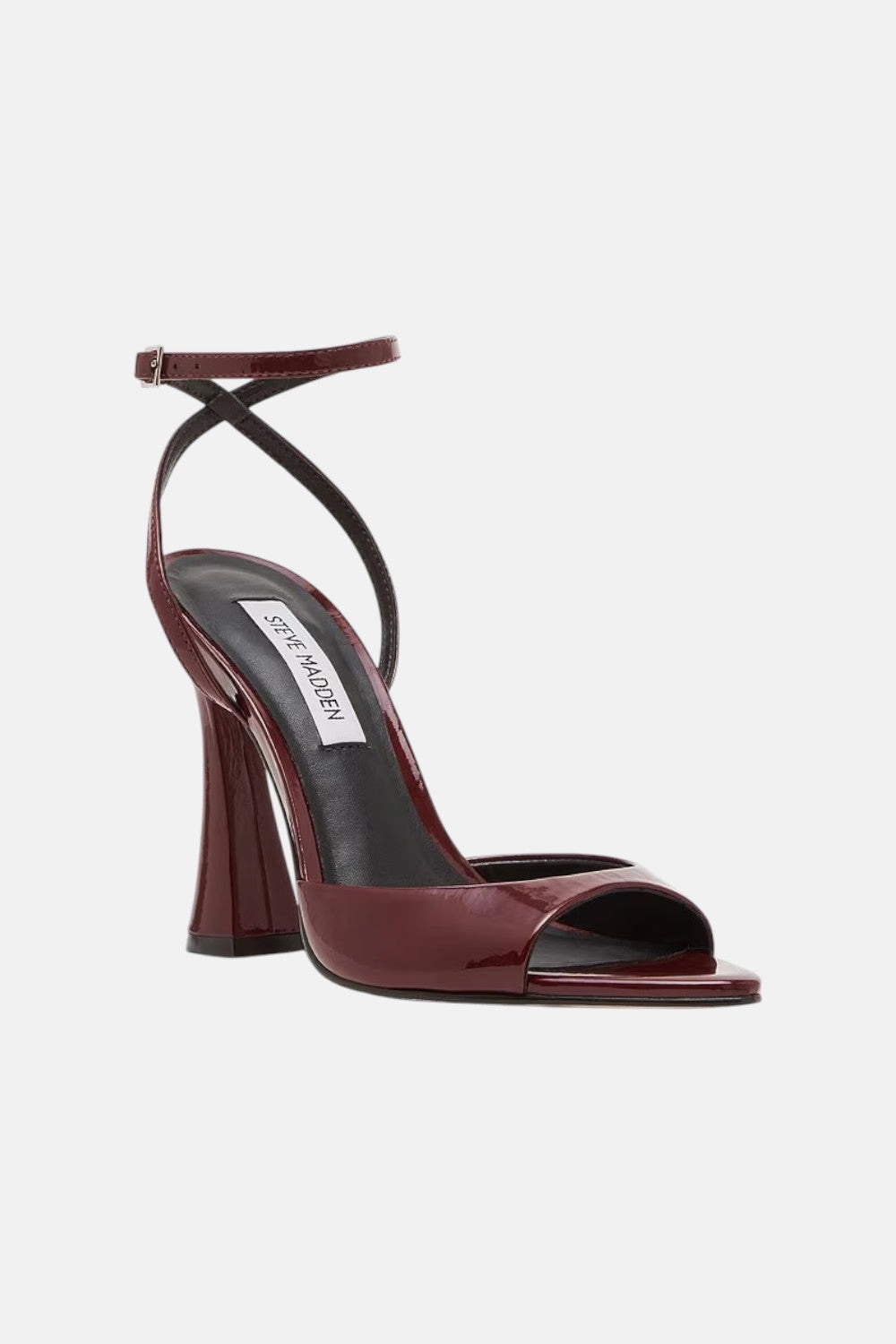 Party Shoes with Heels Glam Touch Steve Madden Beki Burgundy Patent Leather Heel