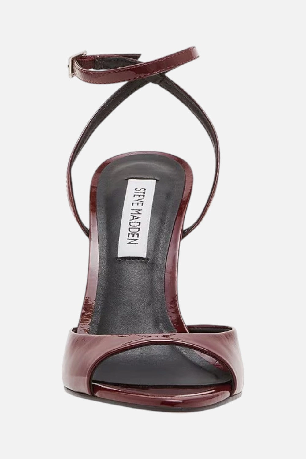 Steve Madden Beki Burgundy Patent Leather Heel Comfortable foot wrap