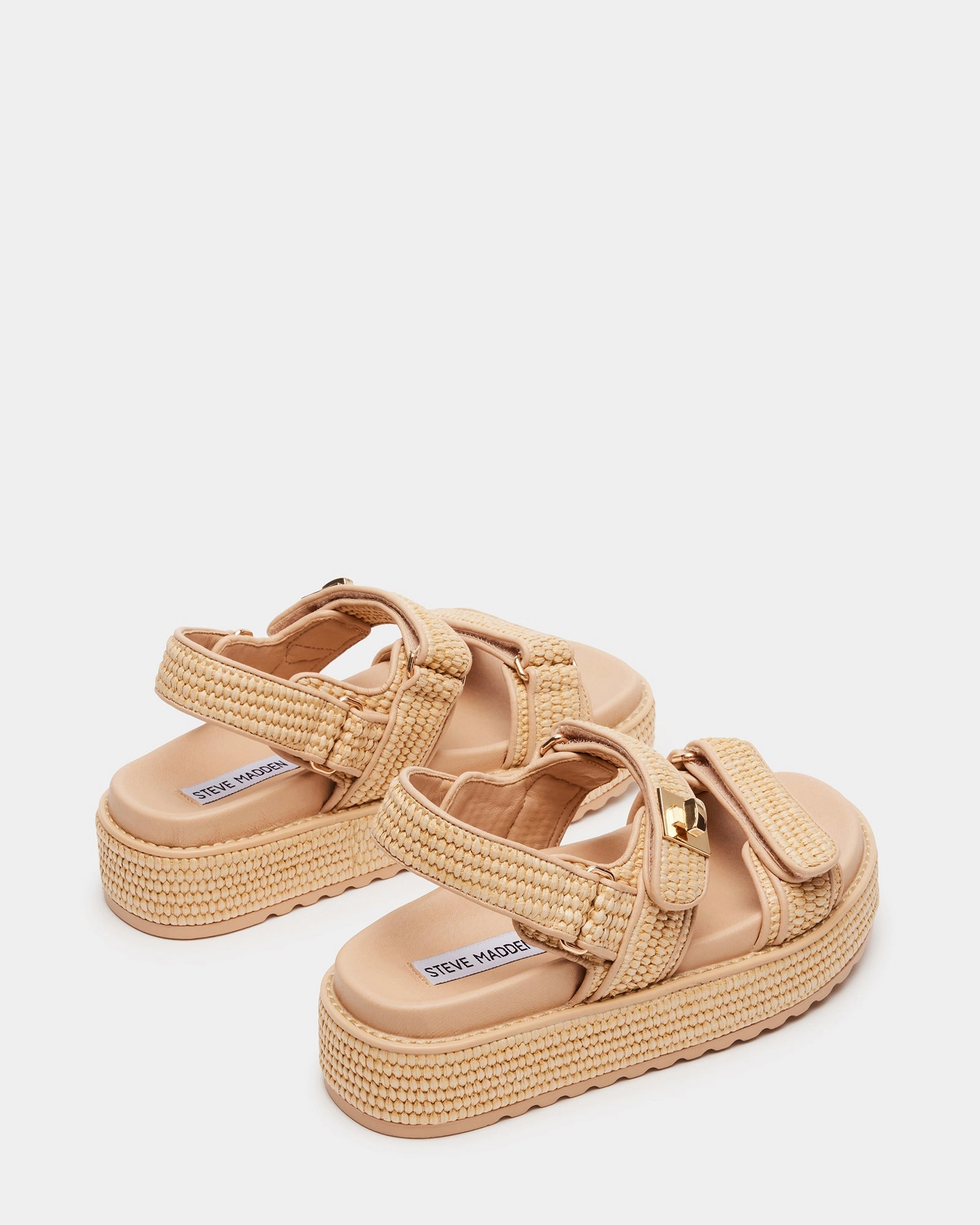 Steve Madden Bigmona Platforom Sandal in Natural Raffia Durable Outsole Material Superior Craftsmanship