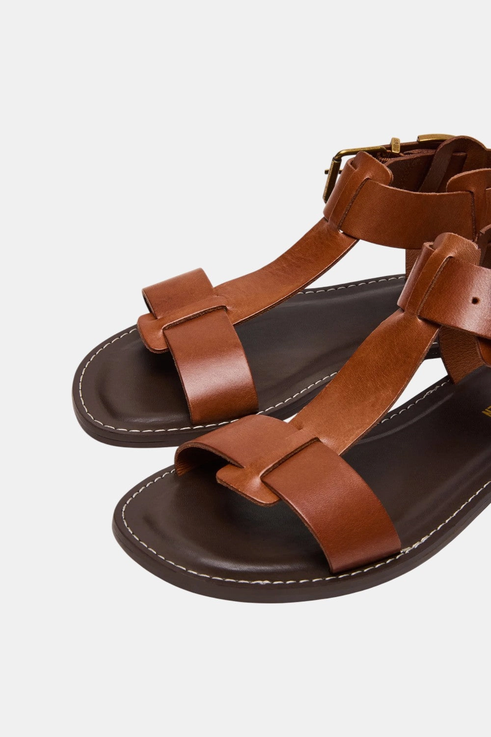 Soft Step-On LowTop Steve Madden Brazinn Tan Leather Strappy Flat