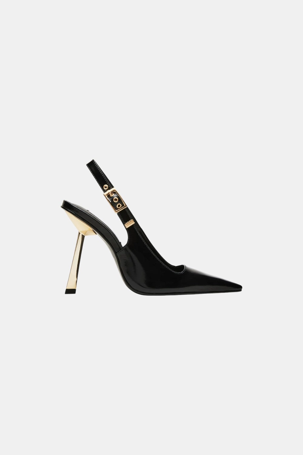 Steve Madden Divine Pump in Black Leather Bejeweled Heels