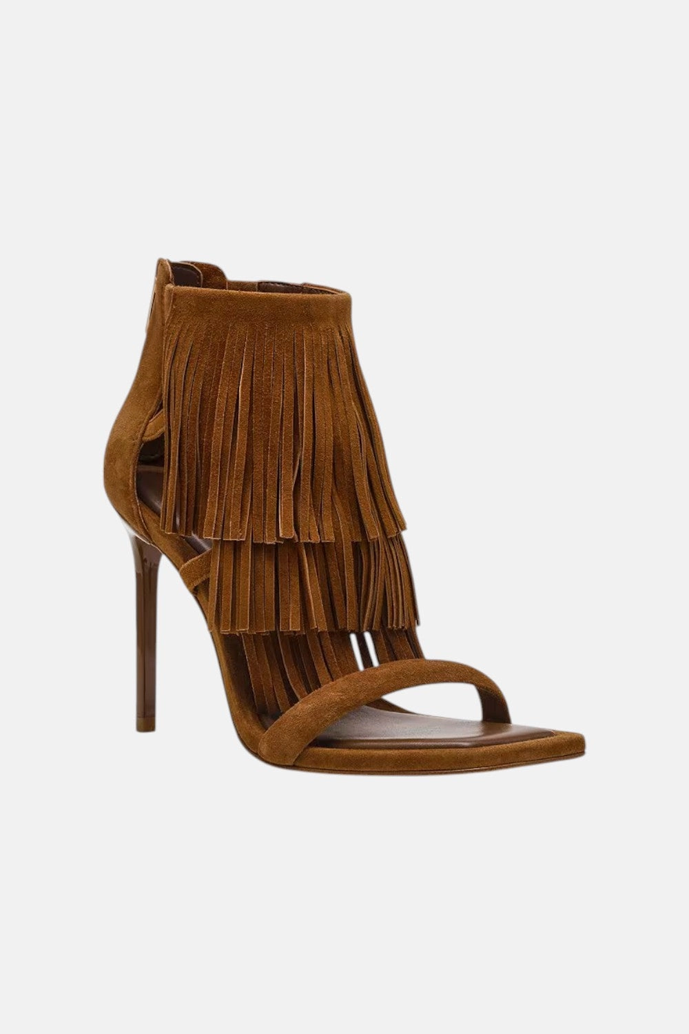 Easy Walk Steve Madden Fringzy Suede Dress Sandal in Chestnut