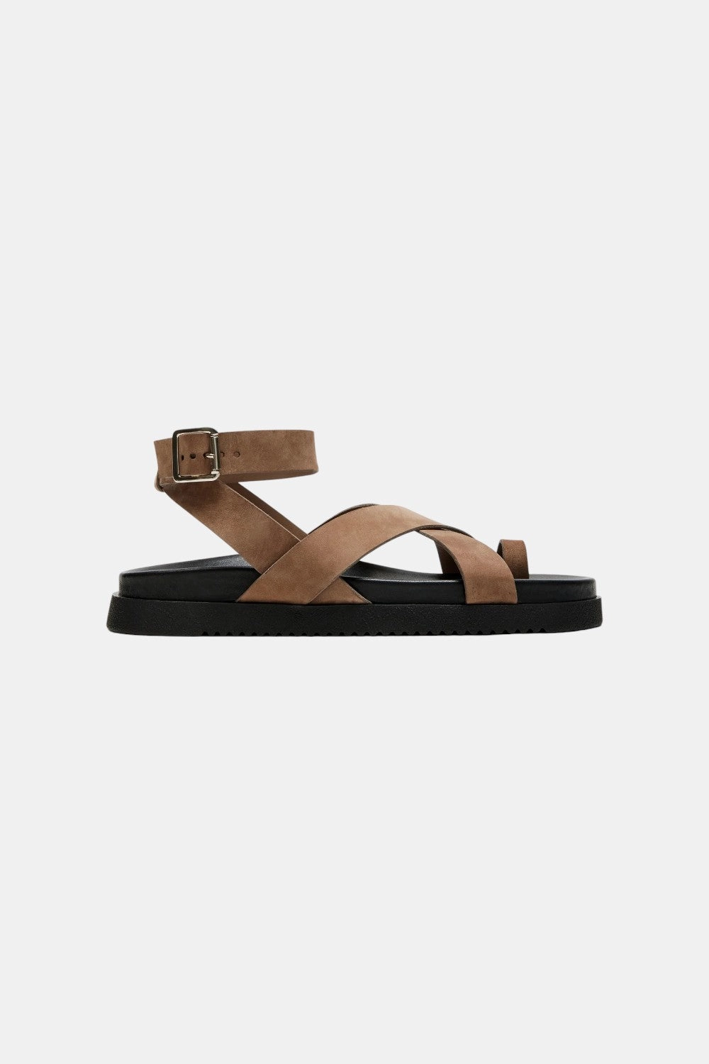 Steve Madden Mira Taupe Nubuck Sandal Summer Adventure Tough