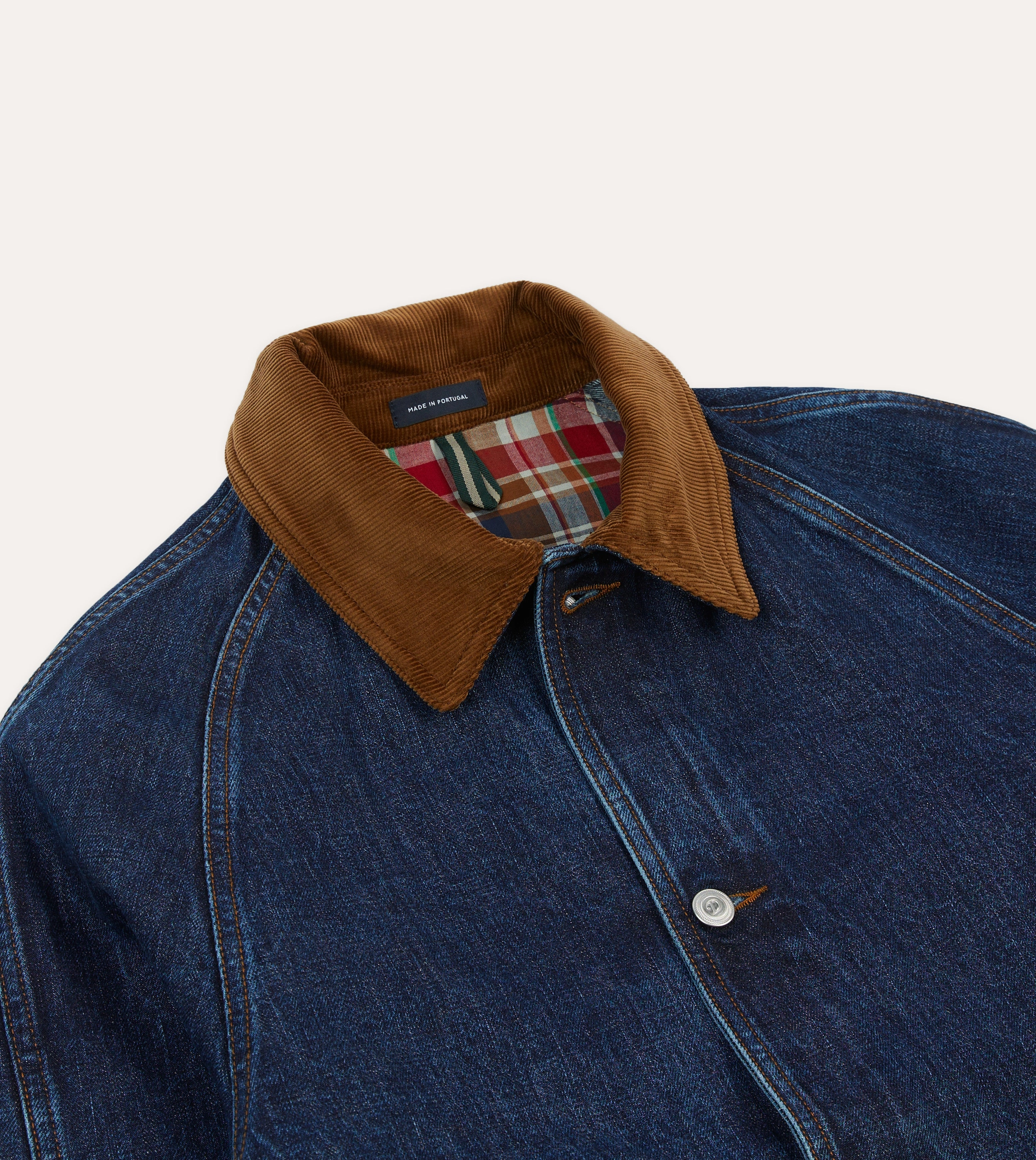 Red Stone Wash Denim Field Jacket