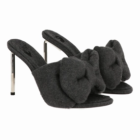 Off White Womens Grey/Silver Mule Open Toe Style