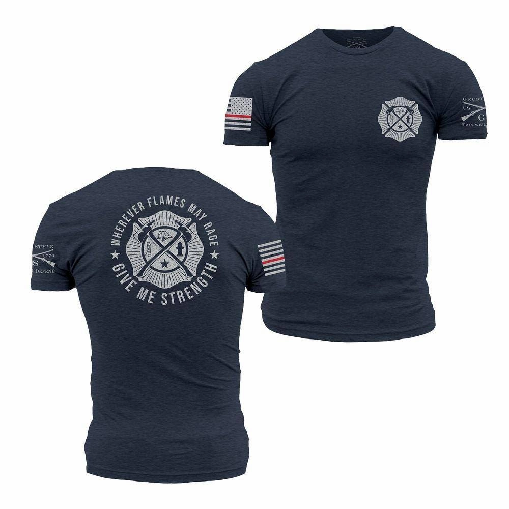 simple design Lightweight Shirt Wherever Flames May Rage T-Shirt - Navy