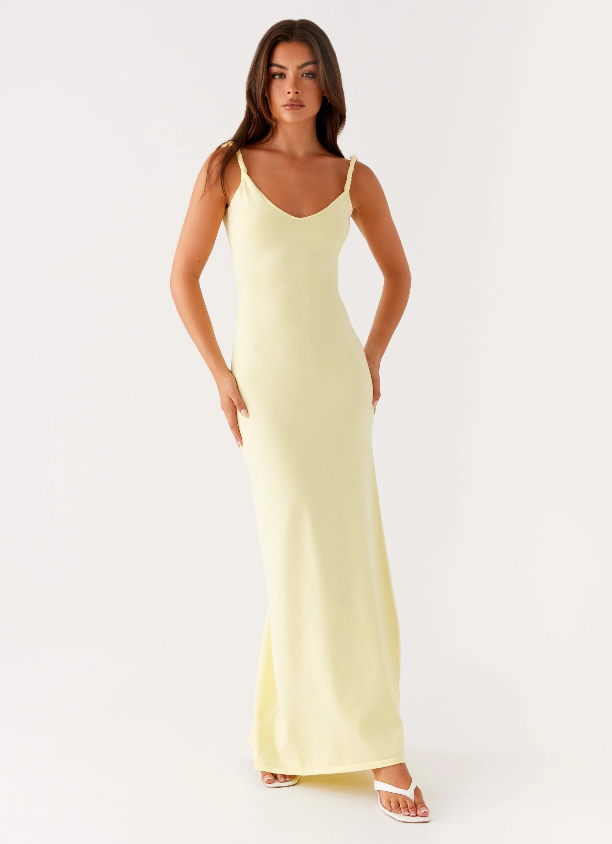 Flexible Fabric Anastasia Maxi Dress - Yellow