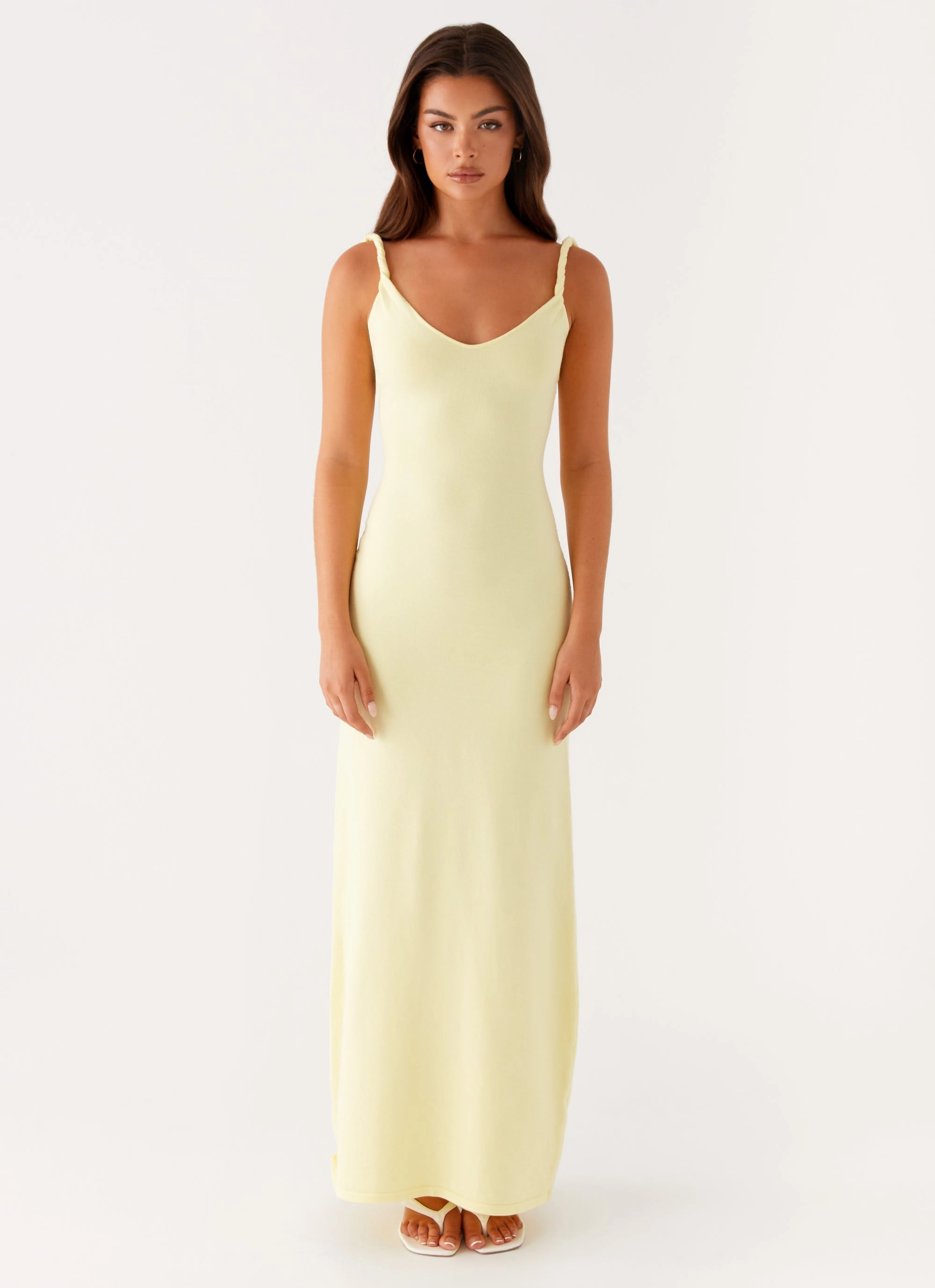 Anastasia Maxi Dress - Yellow Drawstring-Closure Year Rounder