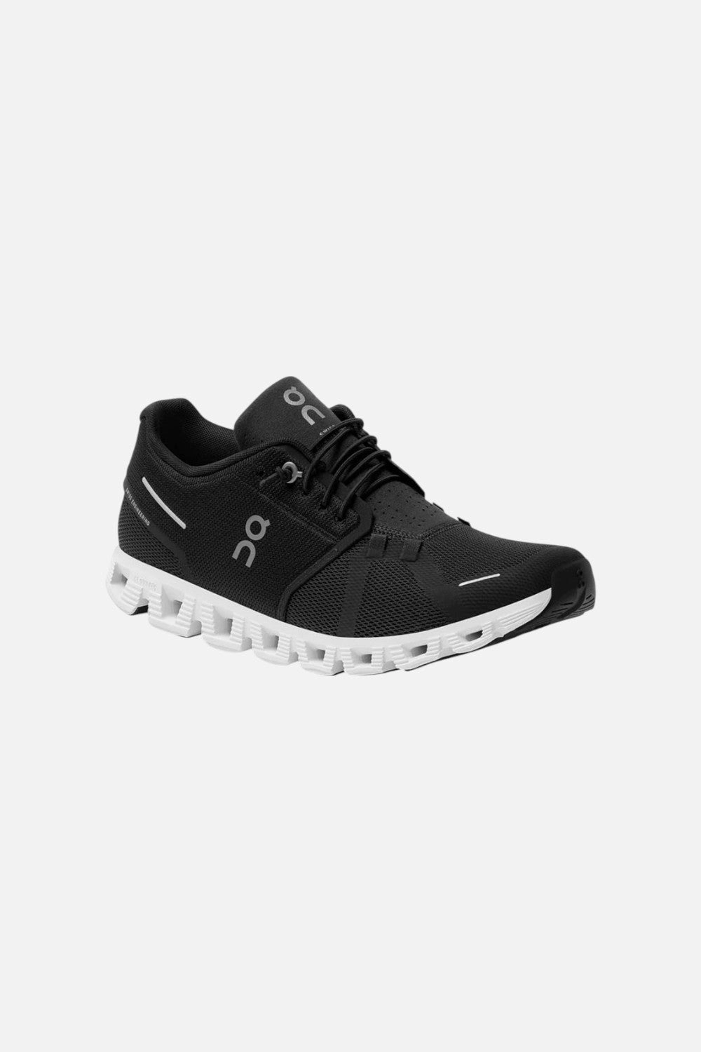 ON Running Men's Cloud 5 In Black/White FlatSole Slip Resistant Pattern