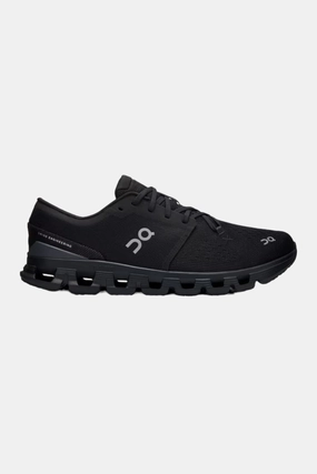 On Running Men's Cloud X 4 Sneakers in Black/Eclipse Dynamic Foot Rocking Systems