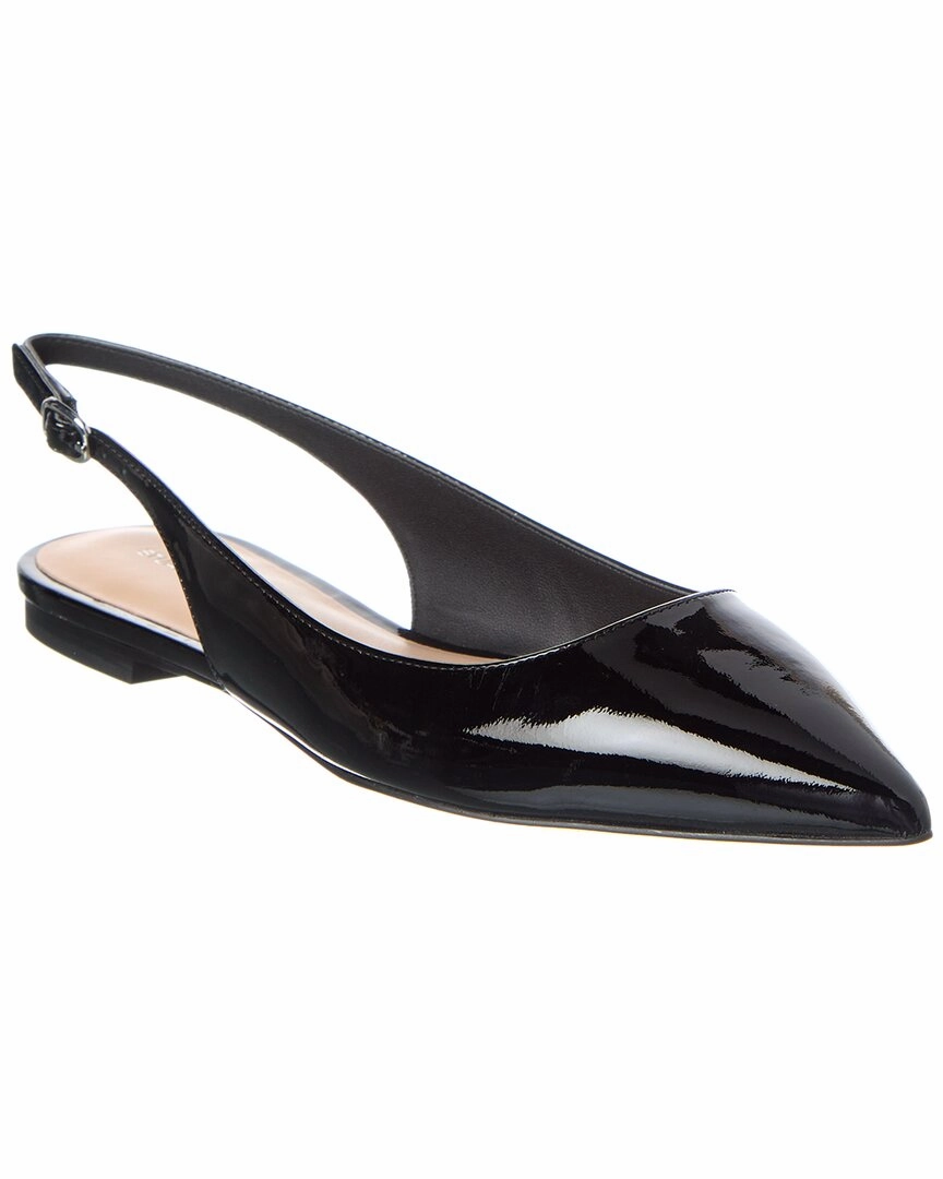 Elastic ReinforcedToe Stuart Weitzman Mara Patent Slingback Flat