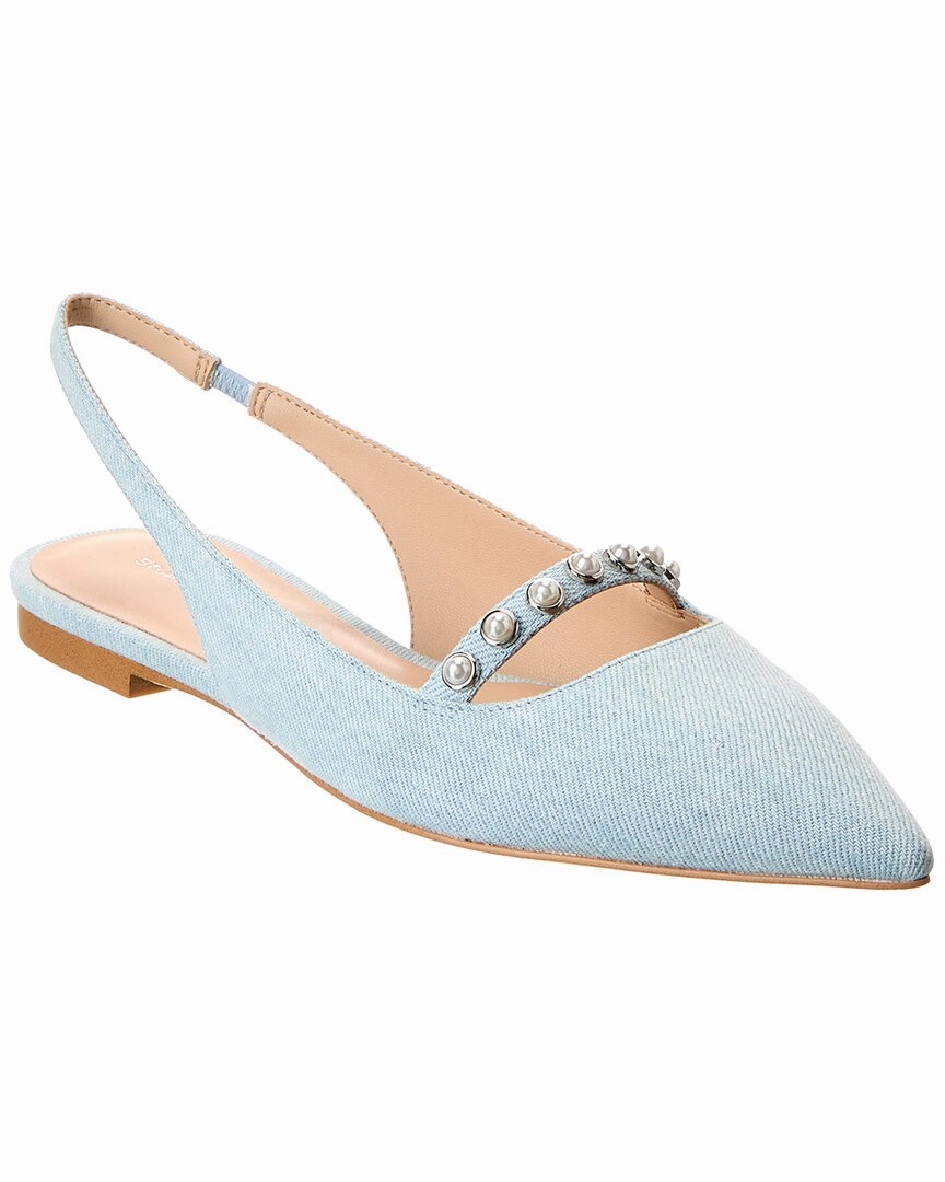 Stuart Weitzman Pearl Denim Slingback Flat Good Grip Perfect for Travel