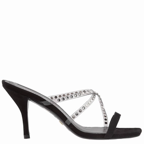 Stuart Weitzman Strapeze Crystal 85 Mules Stable Design