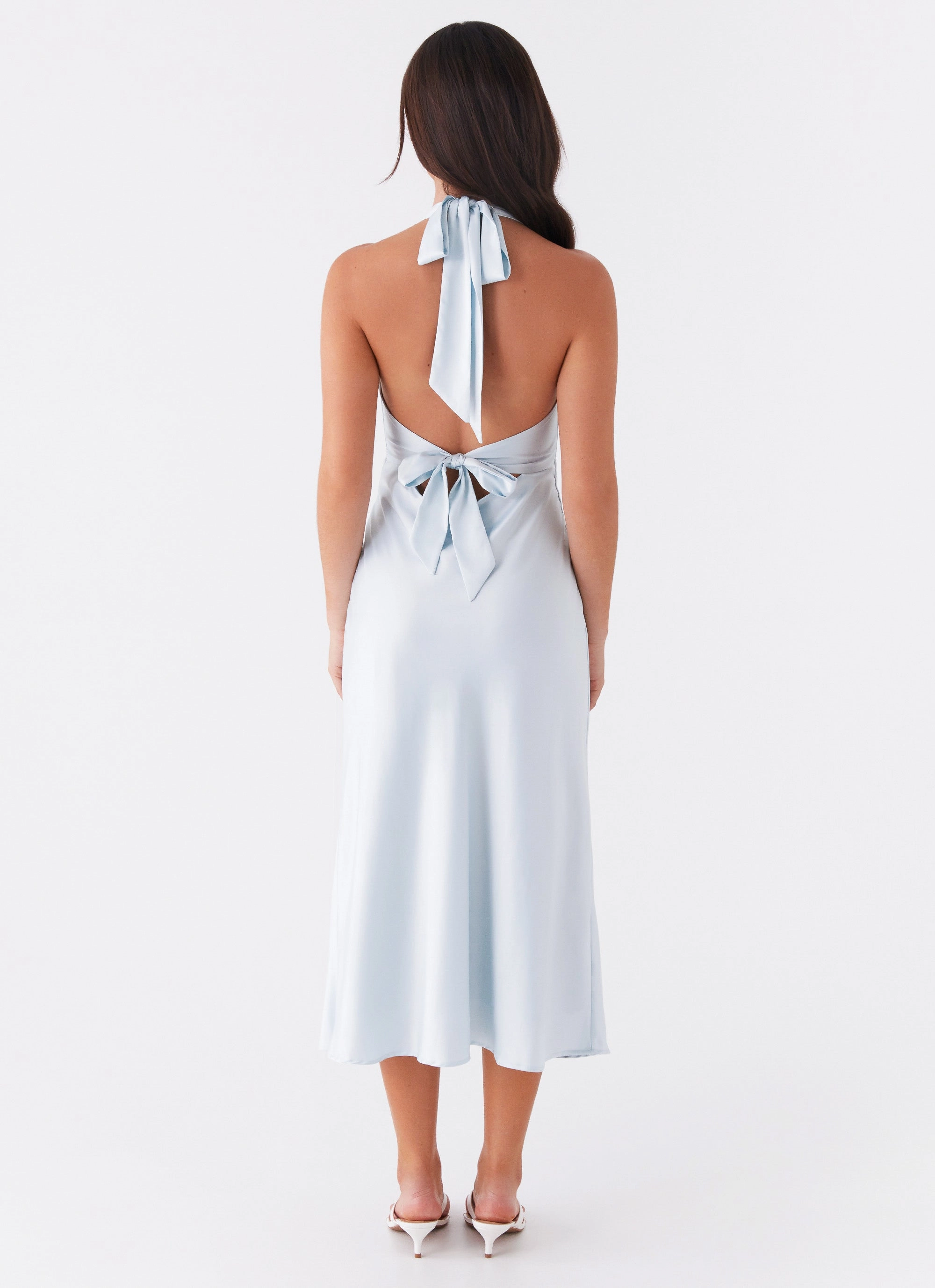 Heavy Hearted Midi Dress - Blue AntiStaticMaterial Fluid movement