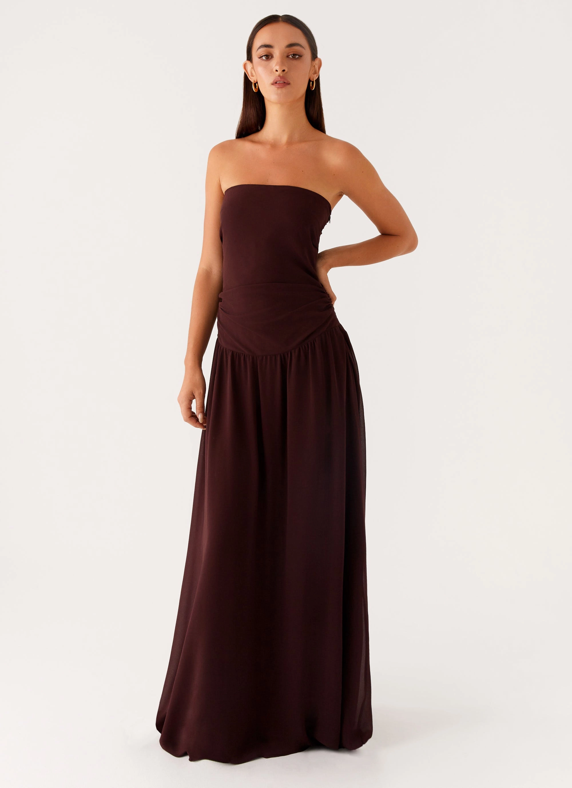 Signature-Style Covia Strapless Maxi Dress - Dark Chocolate