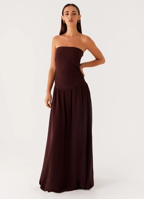Signature-Style Covia Strapless Maxi Dress - Dark Chocolate