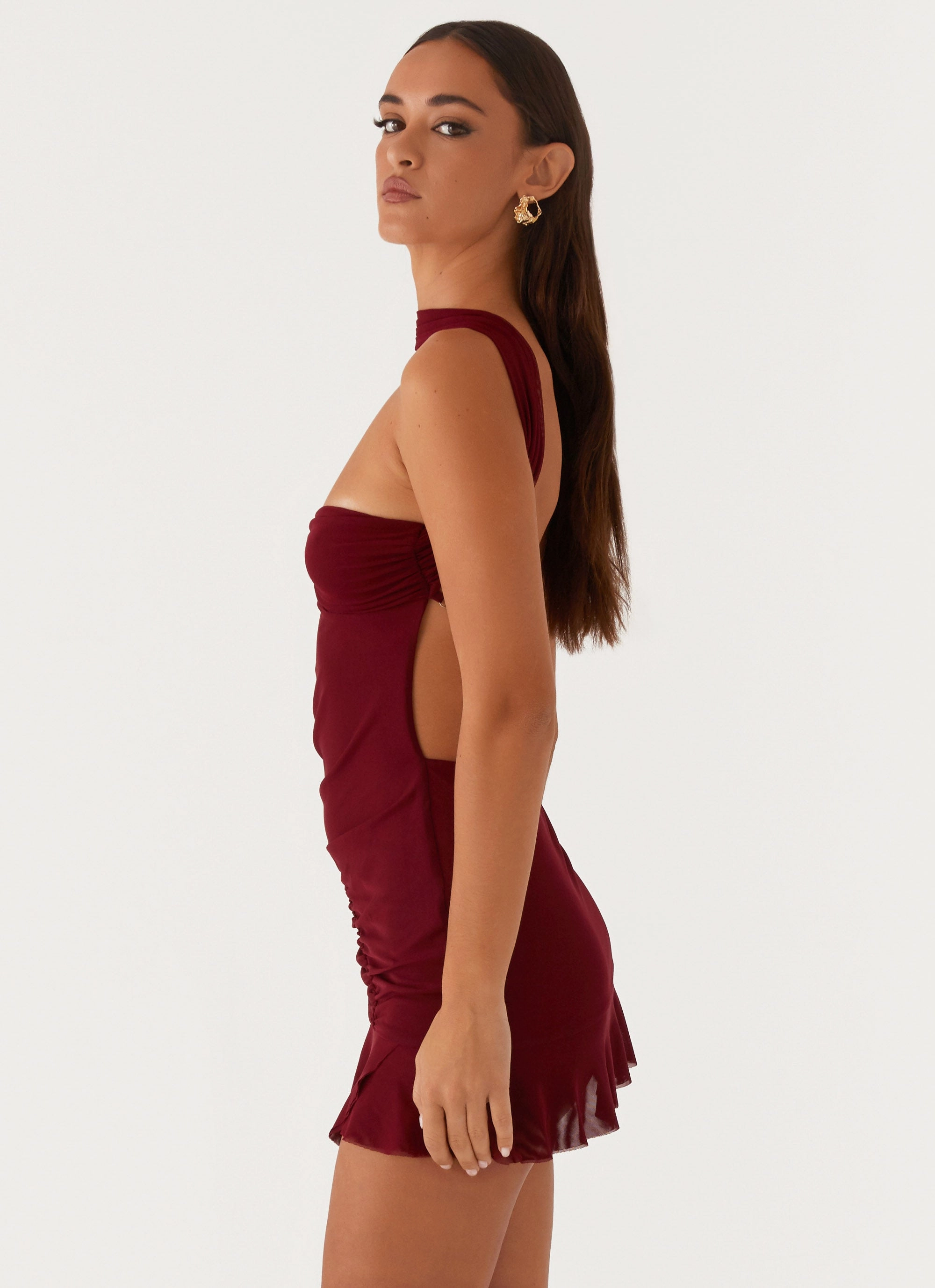 Pari Open Back Mini Dress - Mulberry Soft and Smooth Classic Motion