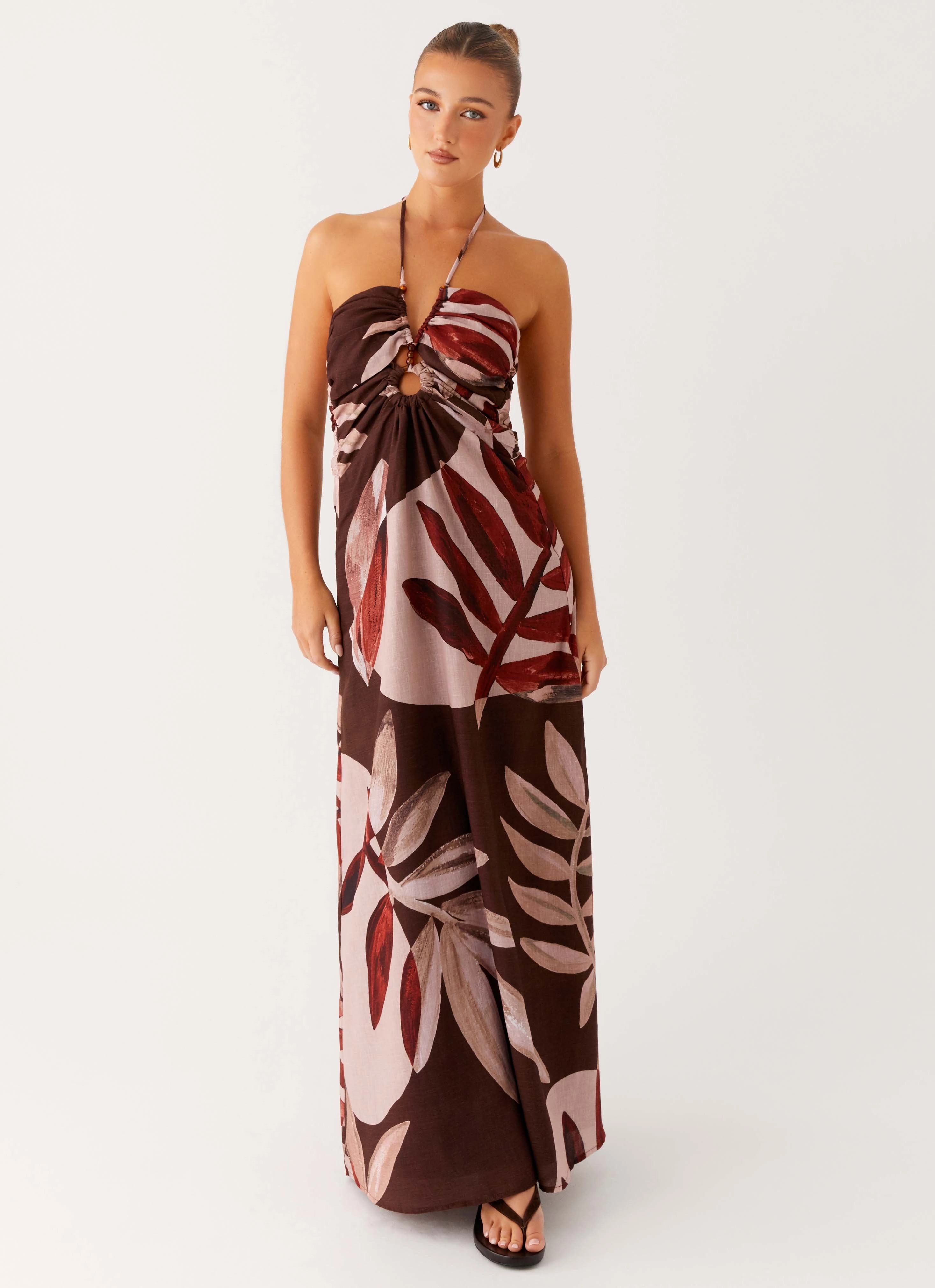 Modern Texture Ramona Linen Maxi Dress - Cinnamon Palm