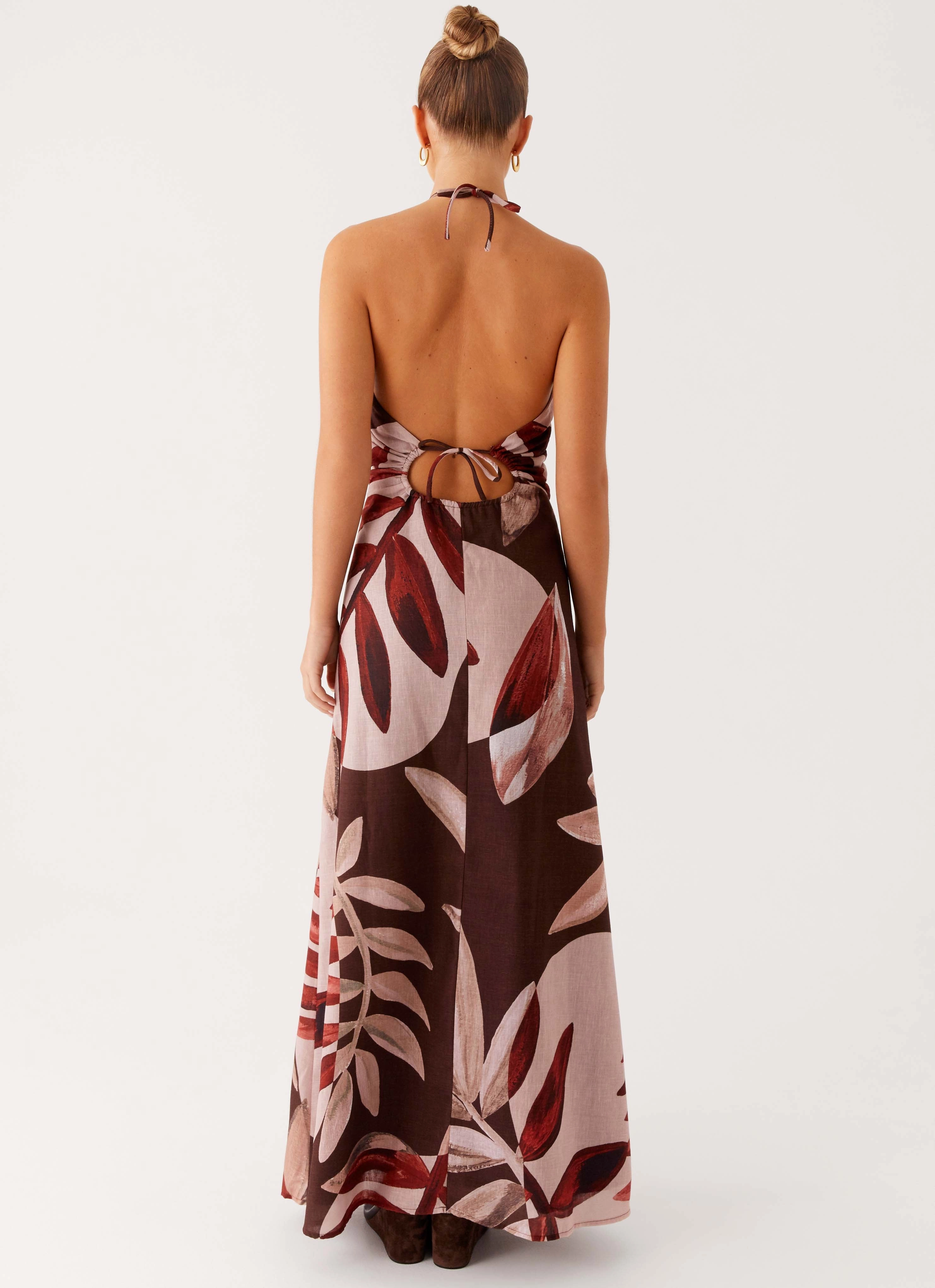 Timeless Comfort Ramona Linen Maxi Dress - Cinnamon Palm