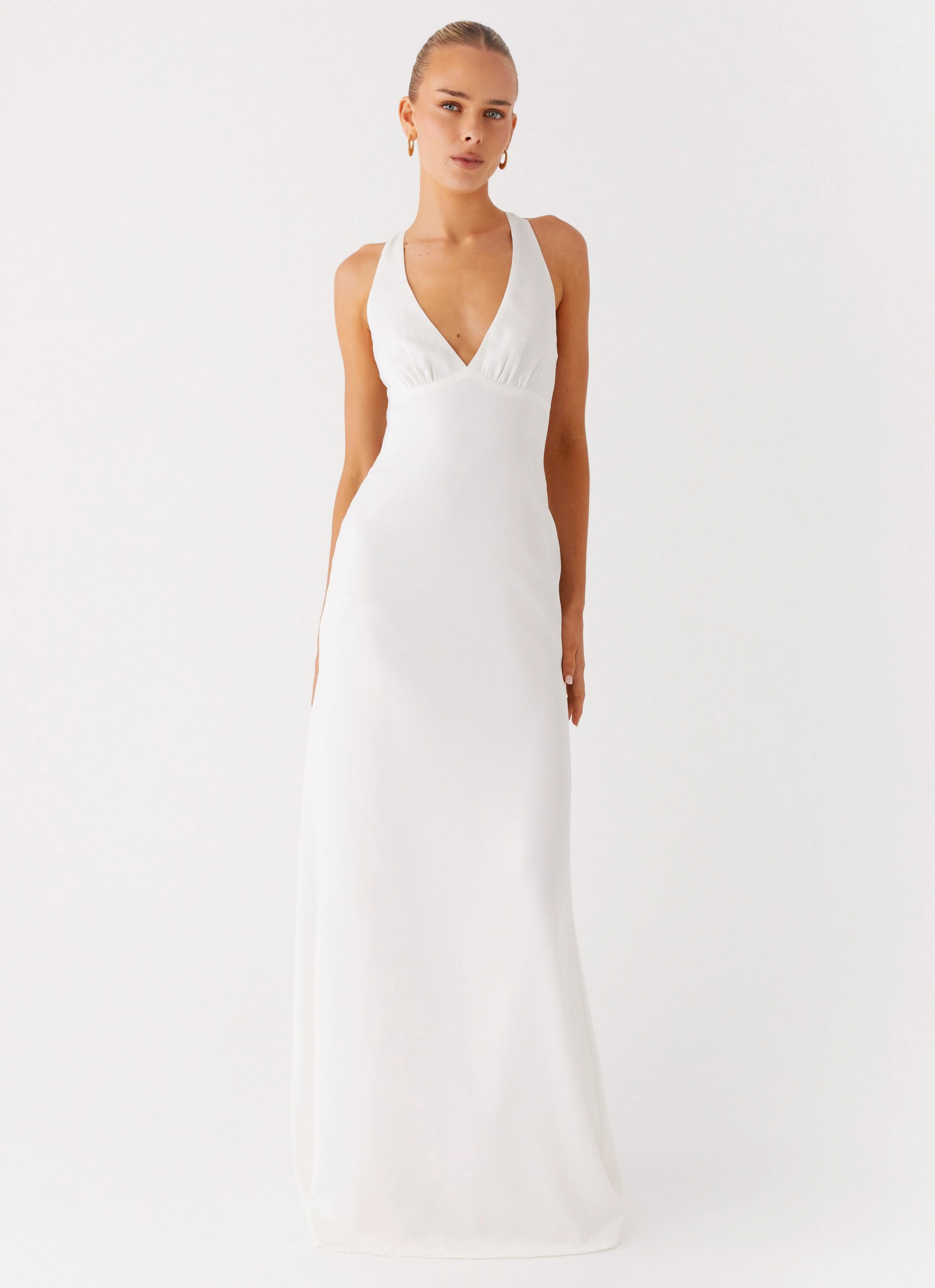 Comfortable fit urban vibe Desi Halterneck Maxi Dress - White