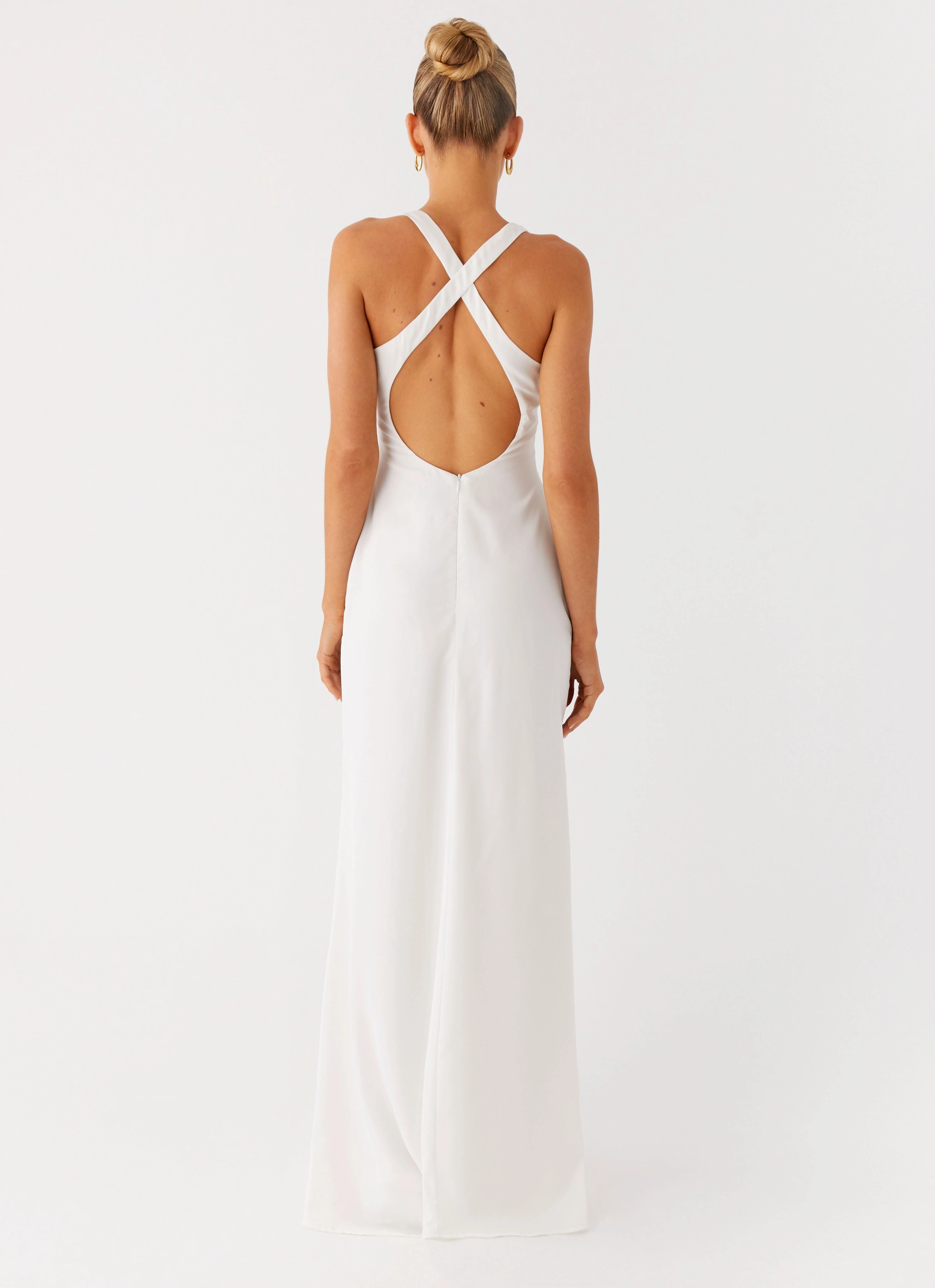 Luxe Wear Desi Halterneck Maxi Dress - White