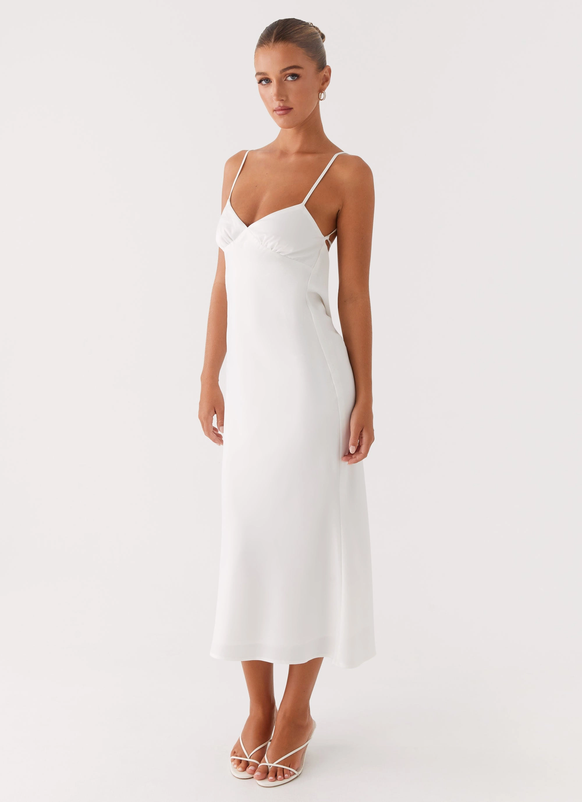 Bentley Midi Dress - White Fashionable Comfort Wear