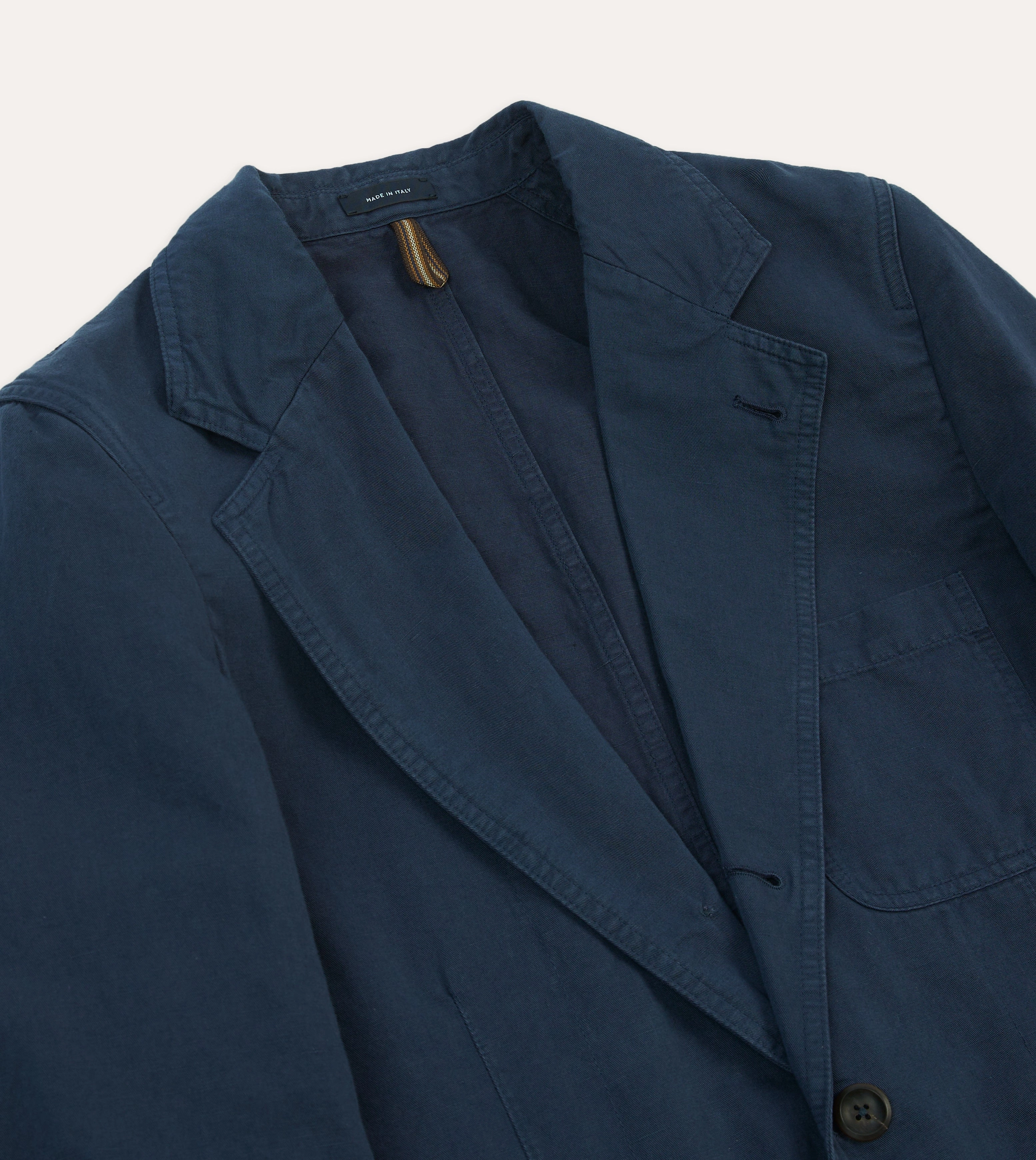 Navy Cotton Linen Games Blazer Mk. I Lightweight Weave Innovation All-Season Fit