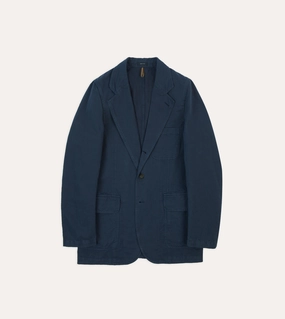 Navy Cotton Linen Games Blazer Mk. I Premium Comfort Casual Fit
