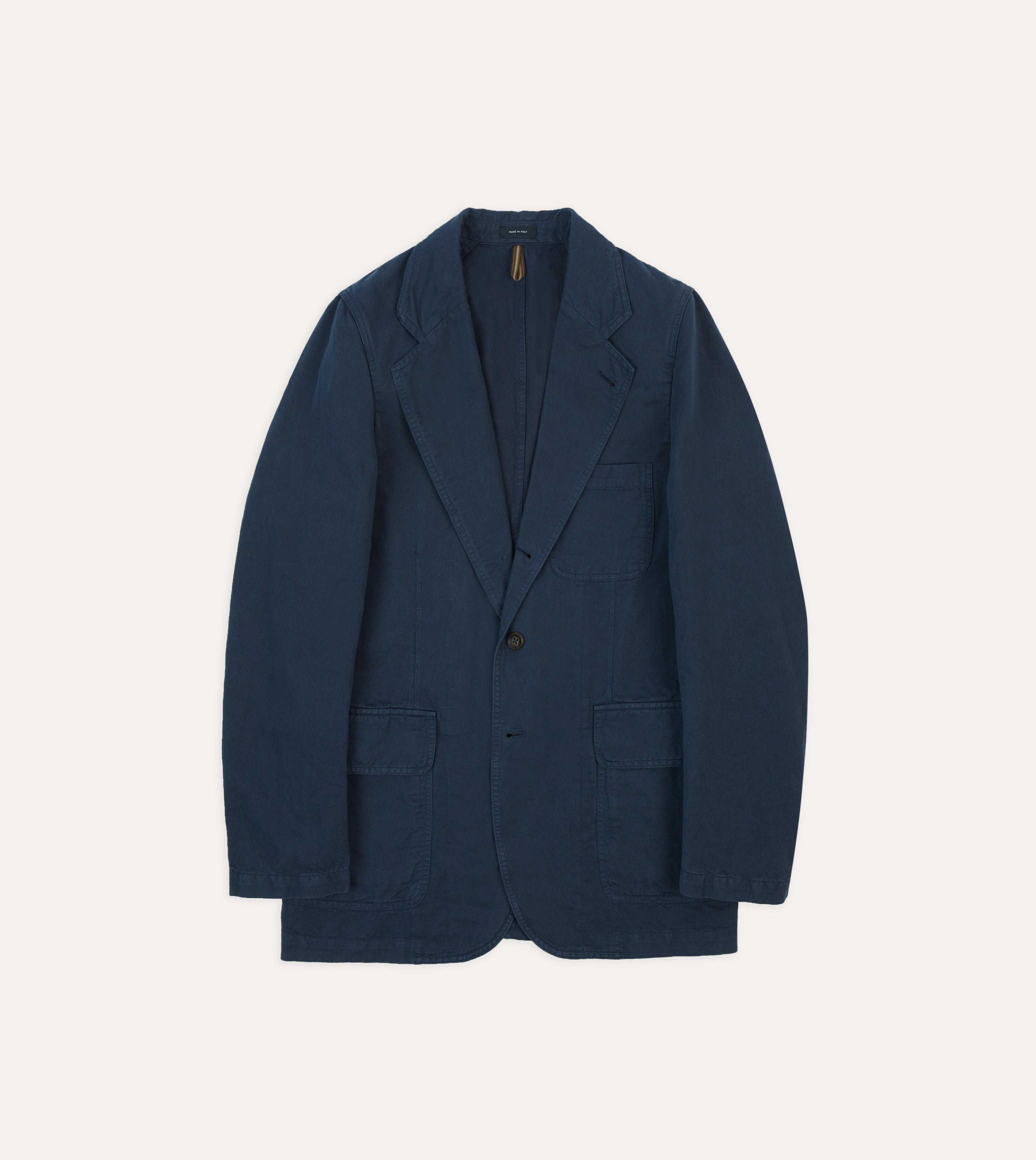 Navy Cotton Linen Games Blazer Mk. I Premium Comfort Casual Fit