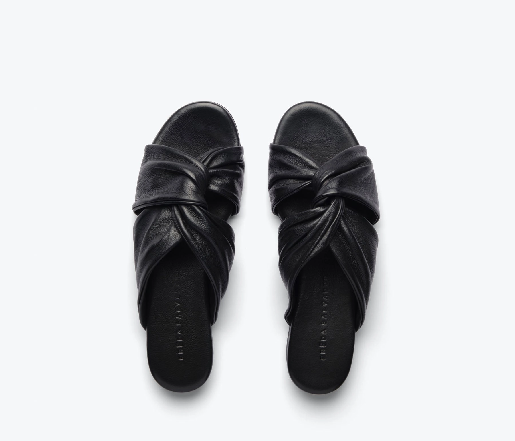 Freda Salvador Carlota Twist Sandals in Black Strappy Design